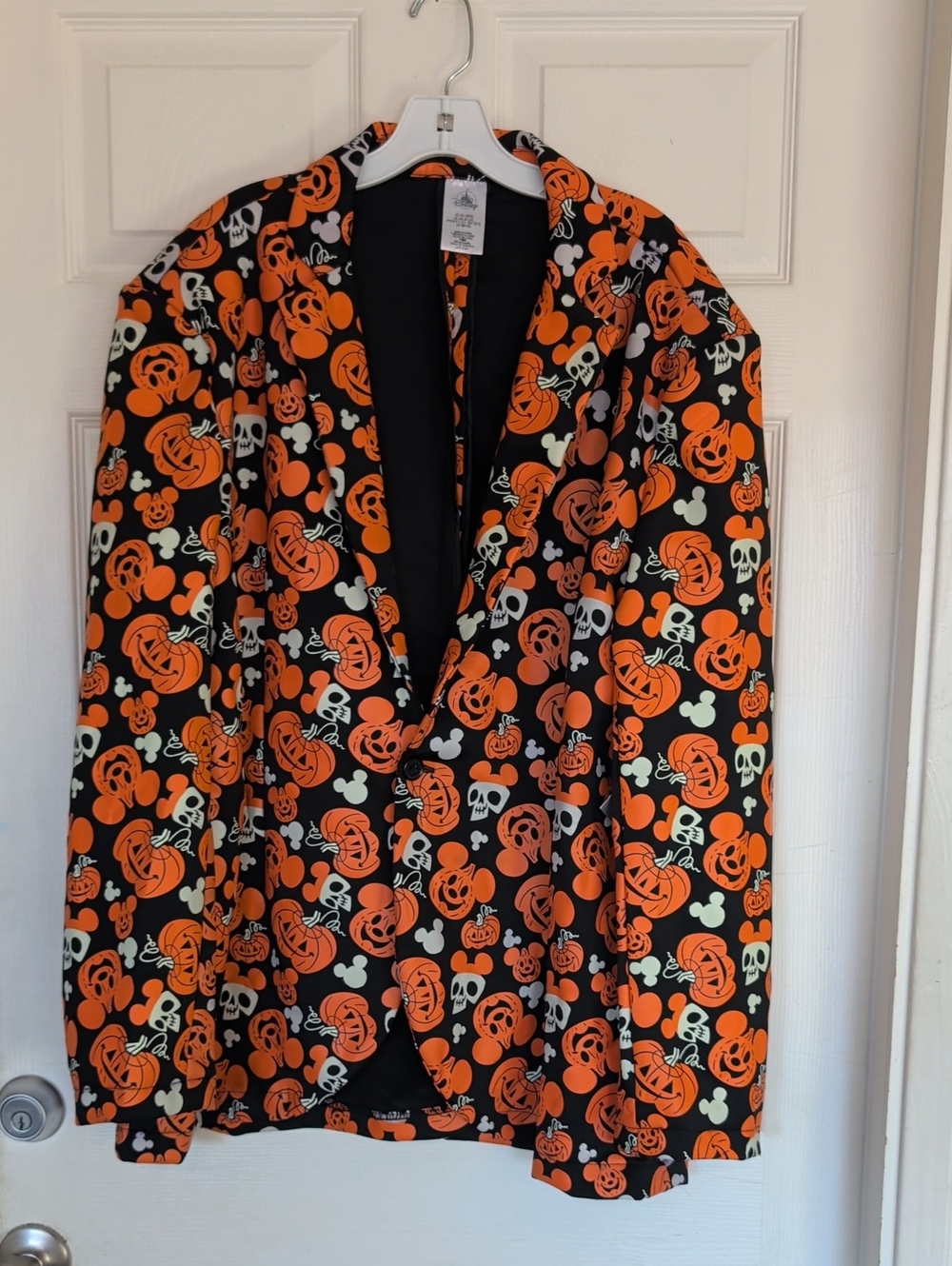 Disney Parks Mickey Pumpkin Glow In Dark Suit Jacket Halloween Large/XL New NWT